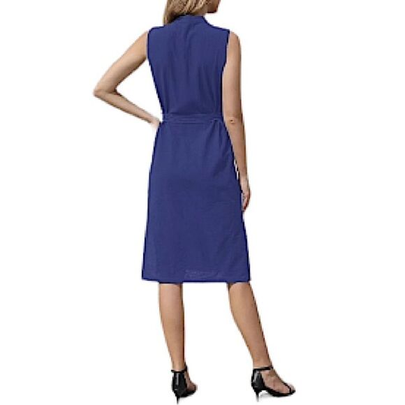 Shirt Dress Womens XXL New Buttoned Belted Sleeveless with Pockets Classic - Picture 4 of 10